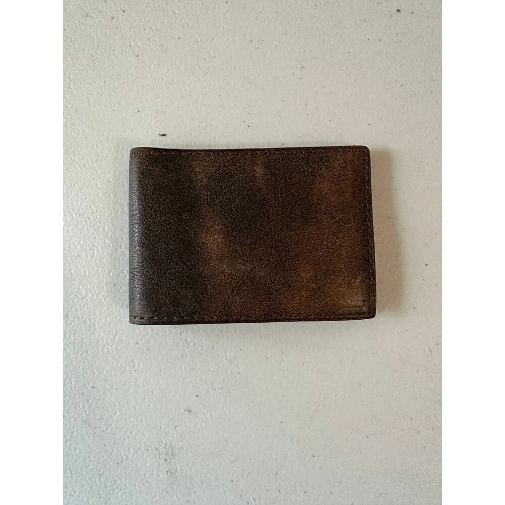 Patricia Nash Men's Stained Genuine Italian Leather Double Bill-Fold ID Wallet